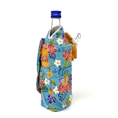 着物泡盛 紅型ボトルカバー/水色(25度/720ml)
