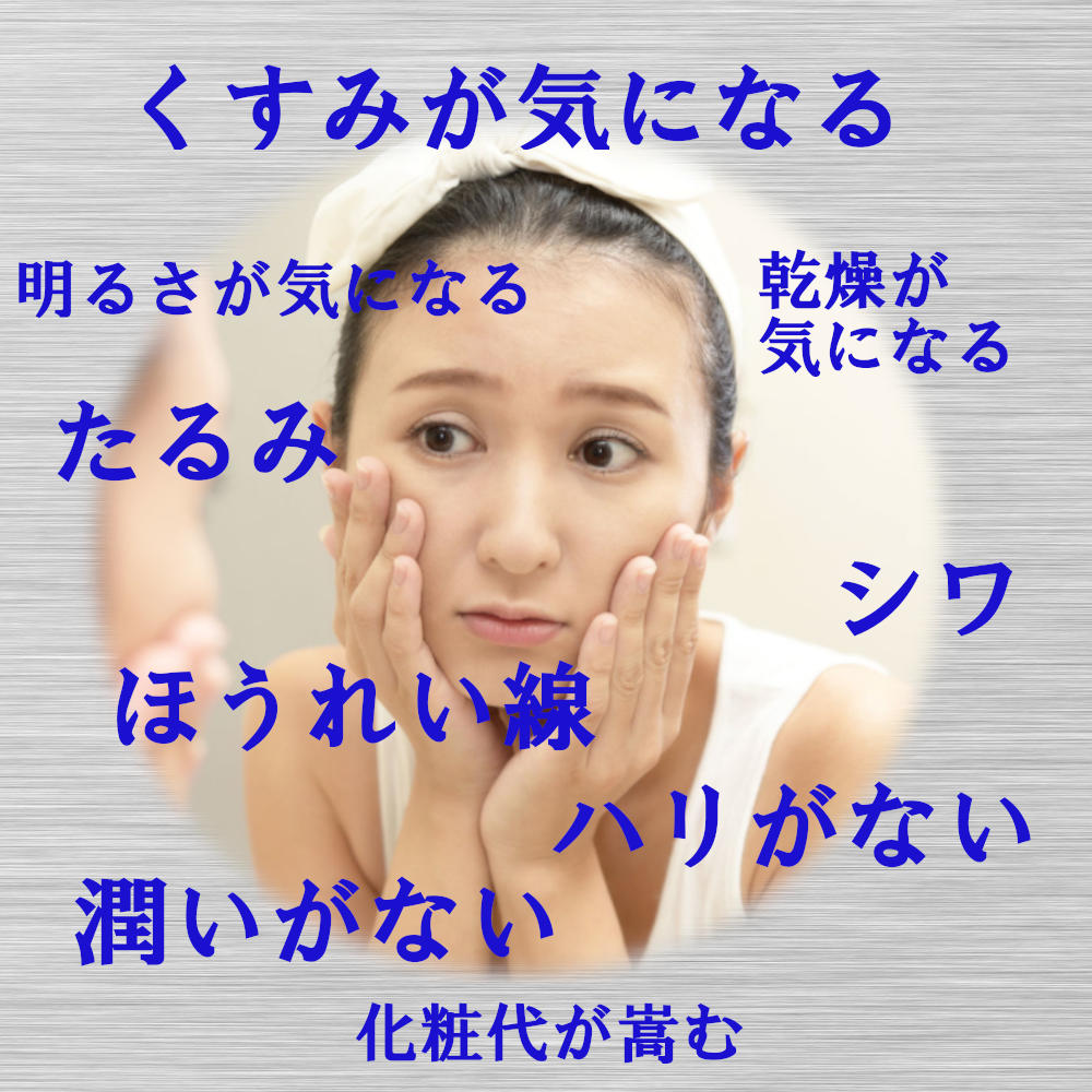 スキンケアの悩み、シワ、たるみ、乾燥肌