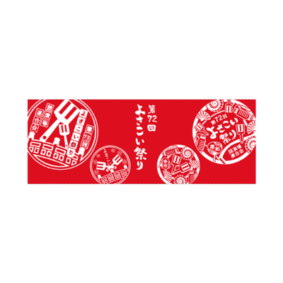 どこいこサービスNeo　第72回よさこい祭りメダルイラスト入り手ぬぐい
