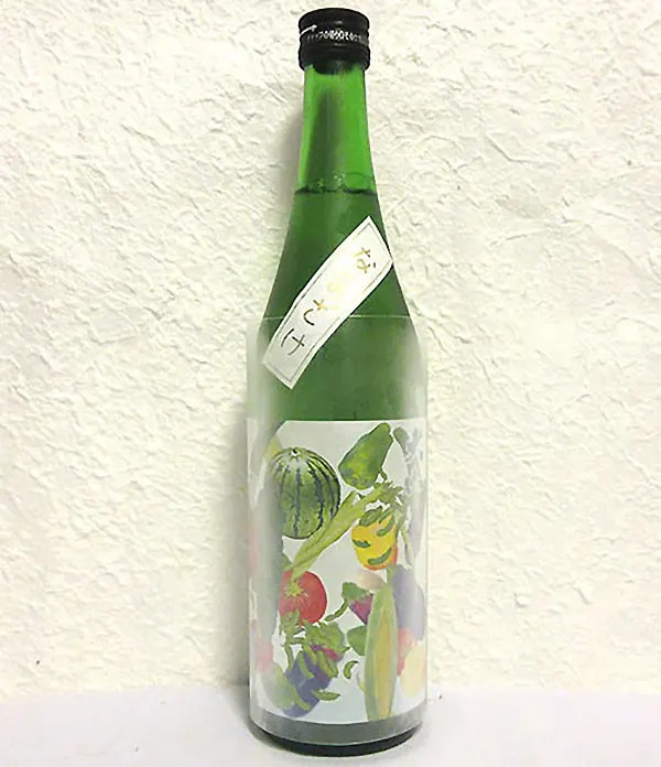 酒ラベルアート「大山」 大山 夏野菜ラベル 特別純米生酒720ml(山形 加藤嘉八郎酒造)-近藤印