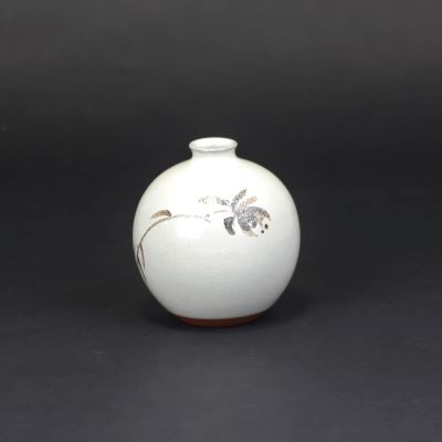 赤水窯 無名異 花入 白 (桐箱付) | 佐渡特選