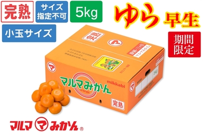 ◆予約受付◆【完熟】Sまたは2S(小玉)5kg/（ゆら早生）マルマみかん