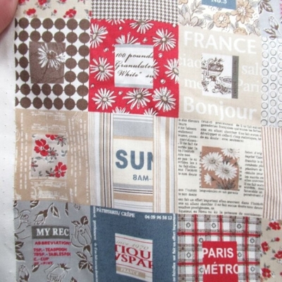 SUZUKO KOSEKI  &times;　YUWA 　(パッチワーク柄・ブラウン色)