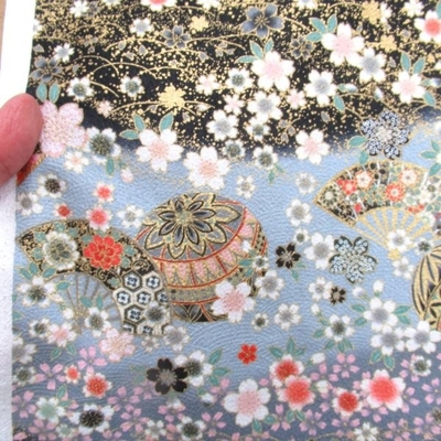 和柄　蒼鶴花宴　エンボス加工　黒色　(9782)