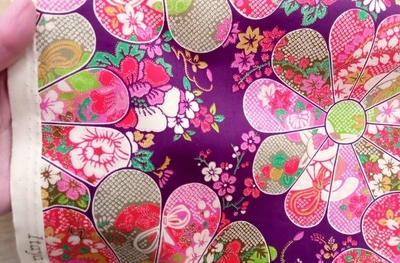 YUWA  和柄　なおみcollection 花柄　紫色　(9719-1)