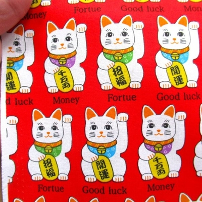 招き猫・赤色　(9726)  