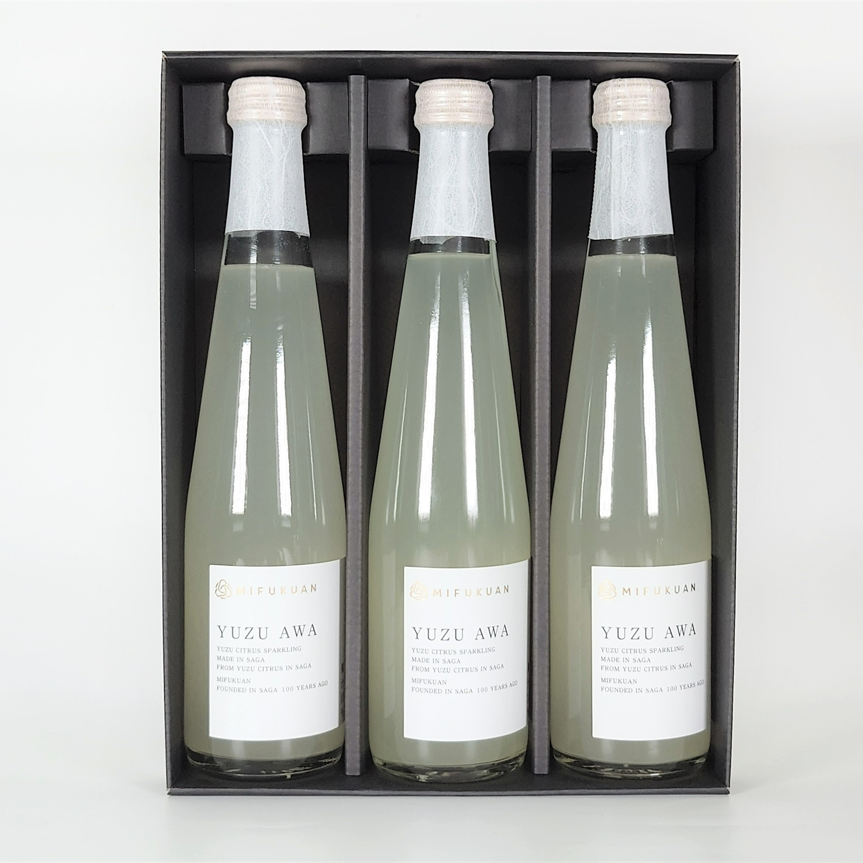 Yuzu Awa ゆず果汁入り飲料（炭酸ガス入り）3本セットギフト箱入
