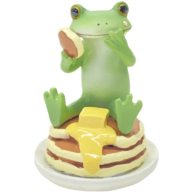 コポー スイーツ ホットケーキを頬張るカエル