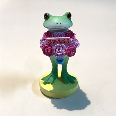 コポー　おめでとうブーケとカエル