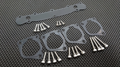 AE111 4AG 20バルブ純正４連スロットルガスケットフルセット・ステンキャップボルト付