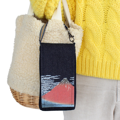 真田紐デニムスマホケース カラープリント（マジックテープ付）