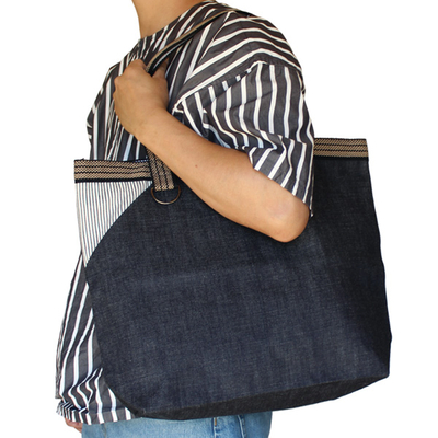 Dカン付デニムトートバッグ