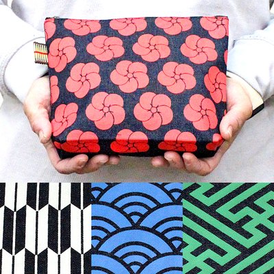 全面小紋ポーチ