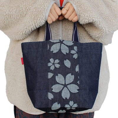 ジャガードデニムランチバッグ