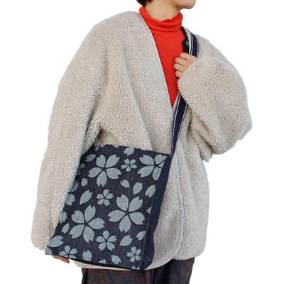 ジャガードデニムショルダーバッグ