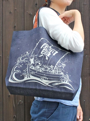 レトロデニムバッグA（横長）