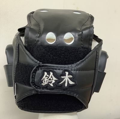 ヘッドガードに貼れる！ネームシールワッペン(黒）