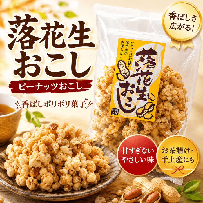 落花生おこし（ピーナッツおこし）亀屋本店の香ばしいポリポリ菓子紹介画像
