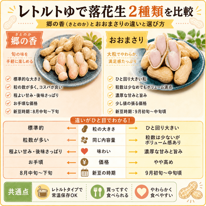 レトルトゆで落花生 おおまさりと郷の香の比較画像