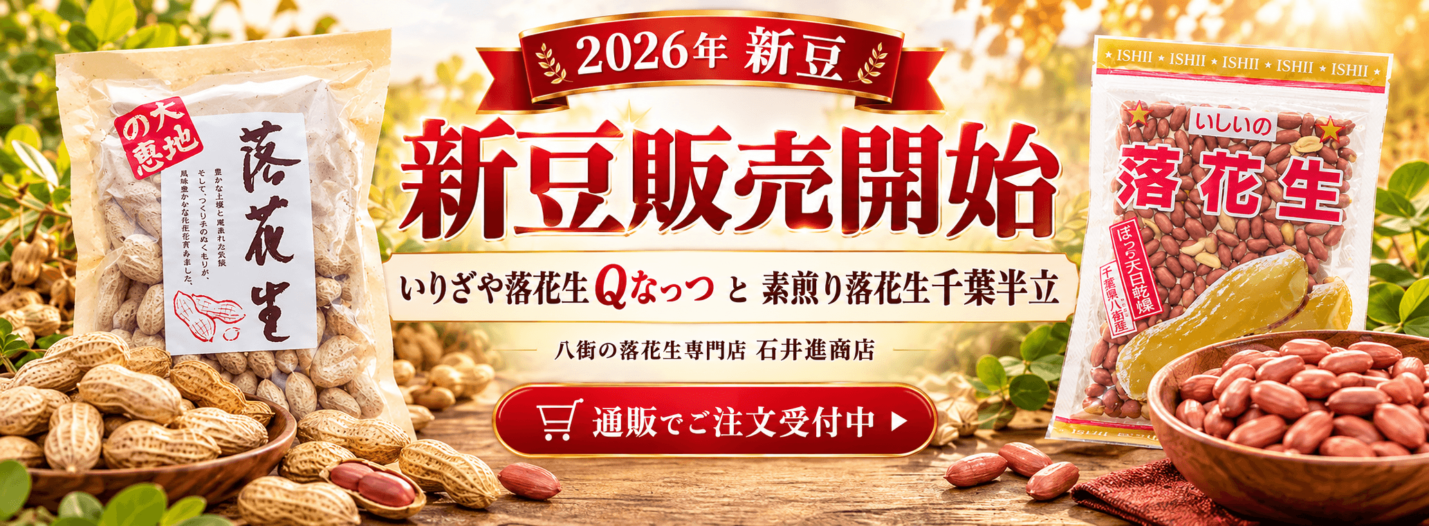 【2026年新豆】いりざやQなっつ・素煎り千葉半立の販売を開始