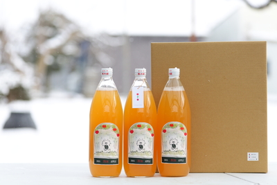 2025年産ふじりんご100％無添加ジュース【１Ｌ&times;３本Ｓｅｔ】