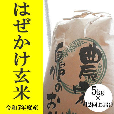 はぜかけ玄米5キロ　年間予約毎月(年12回)お届け