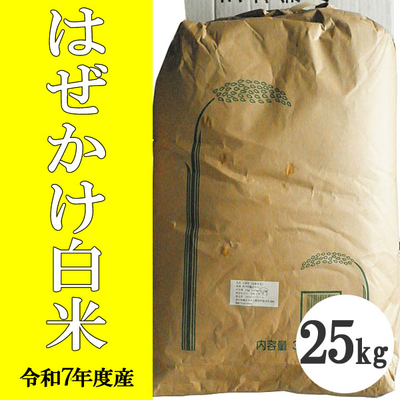 無肥料無農薬米（自然栽培米）はぜかけ米　白米25kg