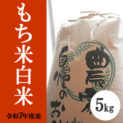 無肥料無農薬米（自然栽培米）もち米　白米5kg