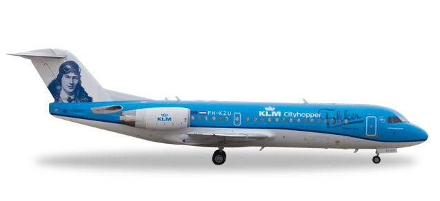【希少】 KLMシティホッパー Fokker 70 Herpa 1/500 フォッカー70 KLMシティホッパー 特別塗装 「引退記念／Thank you