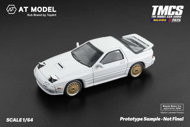 AT MODEL 1/64 マツダRX7 FC3S infini ホワイト/Gold Wheel | タカサキ