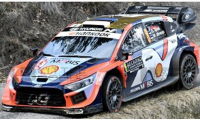 ixo 1/18  ヒョンデ i20 N ラリー1  2025年 ラリーモンテカルロ #8 O.Tänak/M.Järveoja  ライトポッド付