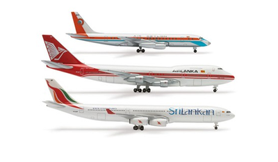 herpa 1/500  スリランカエアーライン B747-200 DC-8-40 A340-300 Heritage 3台セット