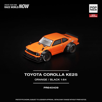 1/64 TOYOTA COROLLA KE25 - ORANGE トヨタ カローラ KE25 オレンジ  ダイキャスト合金、ABS