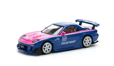 POP RACE 1/64 マツダ RX7 RE：雨宮 ブルー ピンク