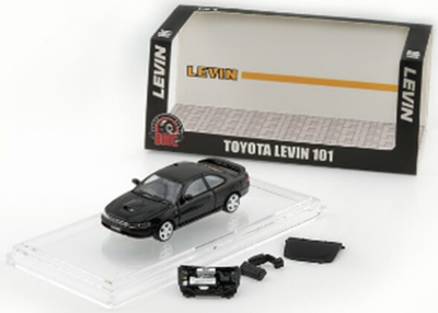 BMC 1/64 トヨタ レビン101 ブラック RHD  (ターボ用ボンネット/エンジン/ NA用エンジンカバー/フィルター付)