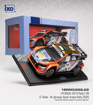 ixo 1/18 ヒョンデ i20 N Rally1 2025年 ラリーサウジアラビア  #8 O.Tanak/M.Jarveoja