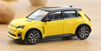 No rev 1/43ルノー 5 E-テック エレクトリック 2024  ポップイエロー/ブラック