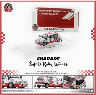 BMC 1/64 ダイハツ シャレード #12 1992年 サファリラリー グループA  クラス5 優勝 1993年 クラス7 3位 2ドア