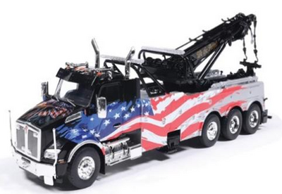IXO USA  1/43	ケンワース T880 レッカー車  ブラック/アメリカ国旗デザイン