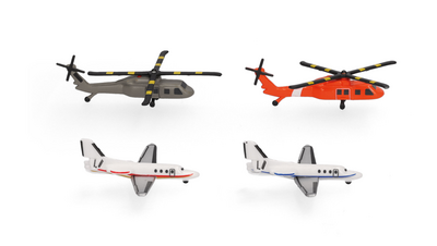 herpa 1/500 (プラスチック製) ヘリコプター、ビジネスジェット セット (2+2)