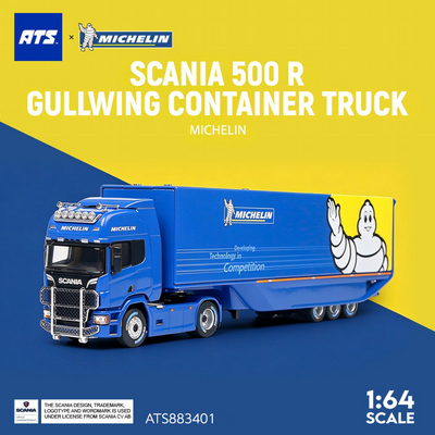 ATS MODELS 1/64 Scania 500 R ガルウイングコンテナトラック Michelin