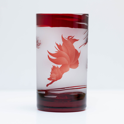 狐のグラス「彼岸花」