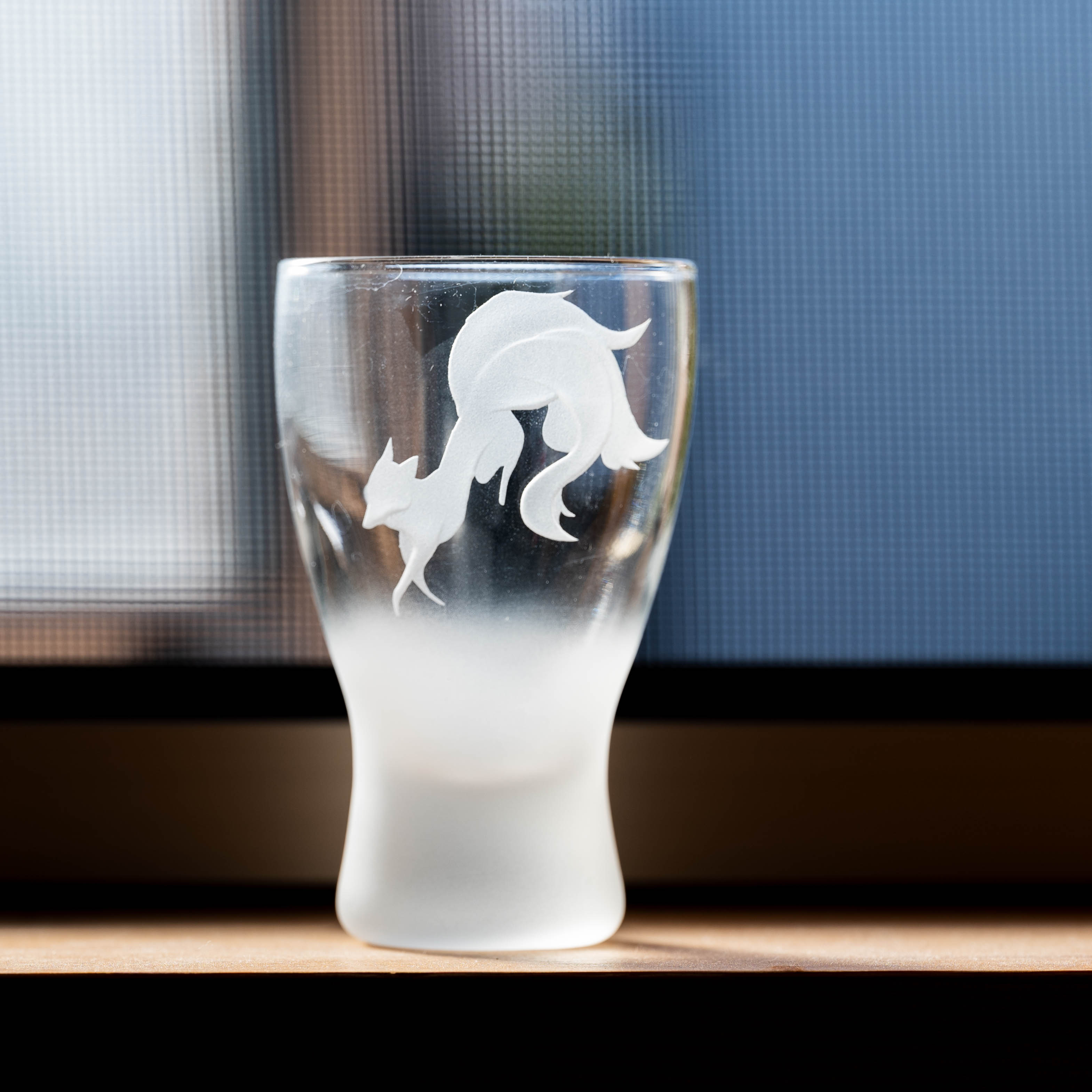 狐のぐい呑み（クリア）『躍』 | いろした工房