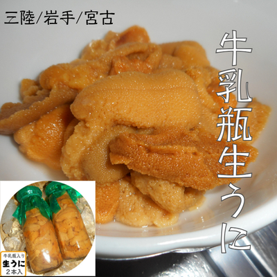 【送料無料】牛乳瓶入り生うに150ｇ/入荷次第発送/選べる本数