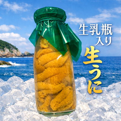 【入荷次第発送】　牛乳瓶入り生うに150ｇ　