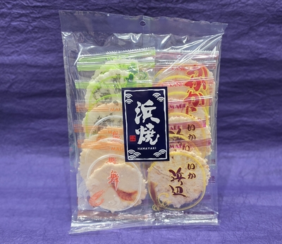 浜焼せんべい　12枚入（かに・わかめ・いか・えび）