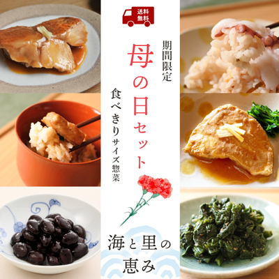 母の日セット<海と里の恵み> 期間限定・送料無料 手づくり和惣菜のセット 冷凍 レンジOK