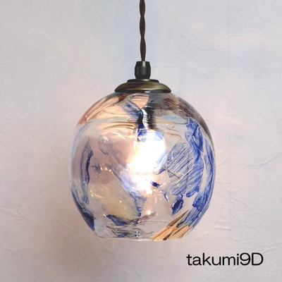 琉球ガラスペンダントライト　品番.takumi9D