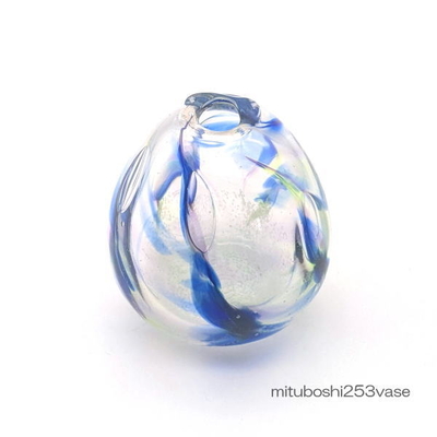 mituboshi253vase　琉球ガラス一輪挿し・花瓶・ flowervase　三ツ星工房