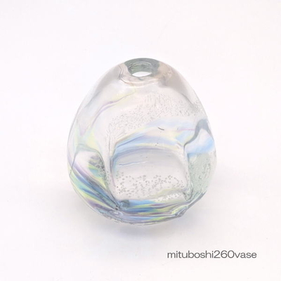 mituboshi260vase　琉球ガラス一輪挿し・花瓶・ flowervase　三ツ星工房